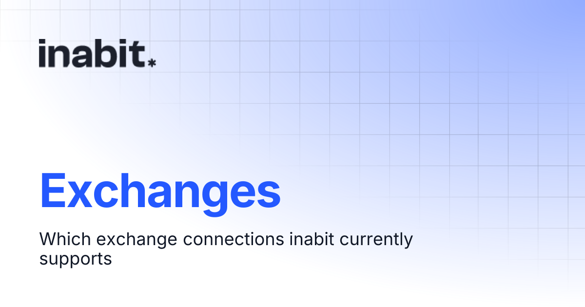 Exchanges | API Reference | inabit API Docs