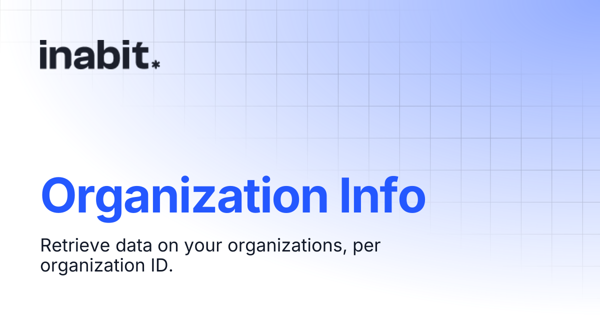 Organization Info | API Reference | inabit API Docs