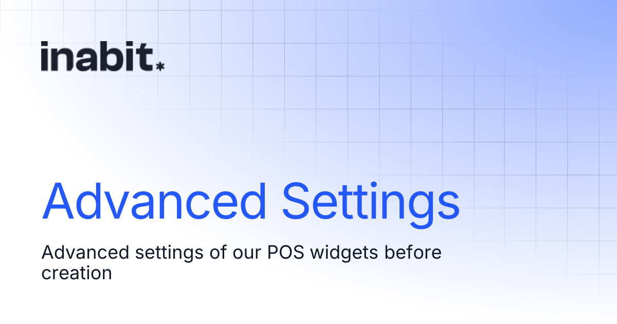 Advanced Settings | Terminal | inabit API Docs