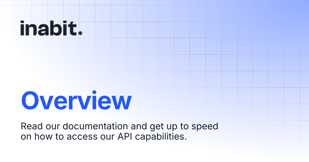Overview | Terminal | inabit API Docs