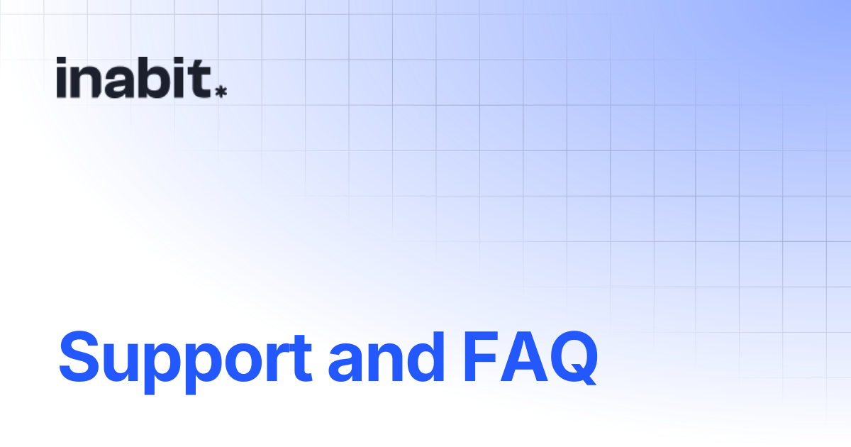 Support and FAQ | Terminal | inabit API Docs