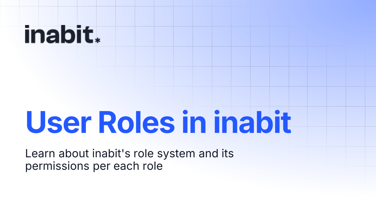 User Roles in inabit | inabit API Docs